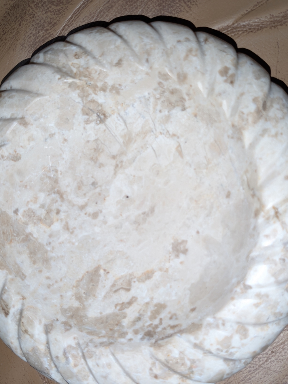 Threshold Twisted McGee Cream Marble-Look Decorative Bowl